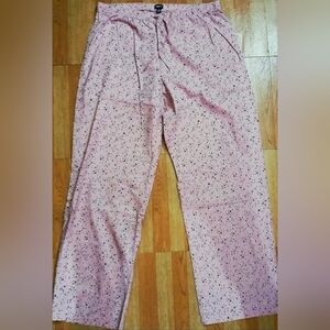GAP Women's Pink Patterned Pajama Pants, Medium